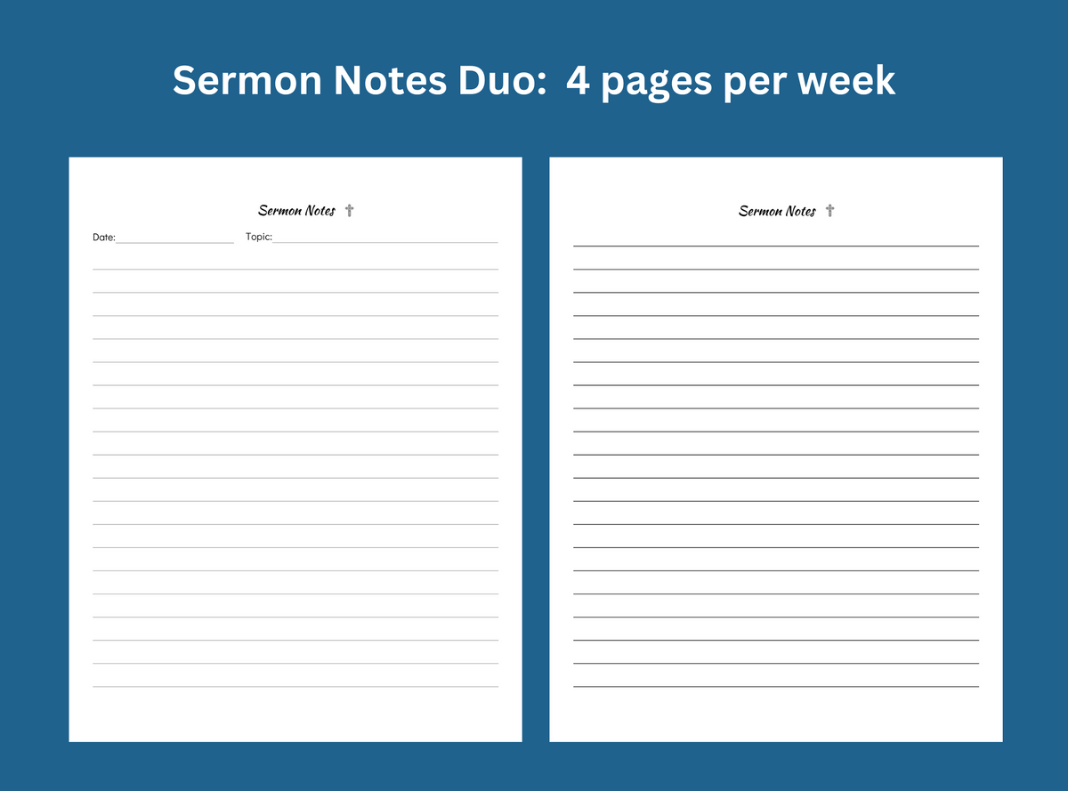 Sermon Notes DUO | Bella Grace Planners