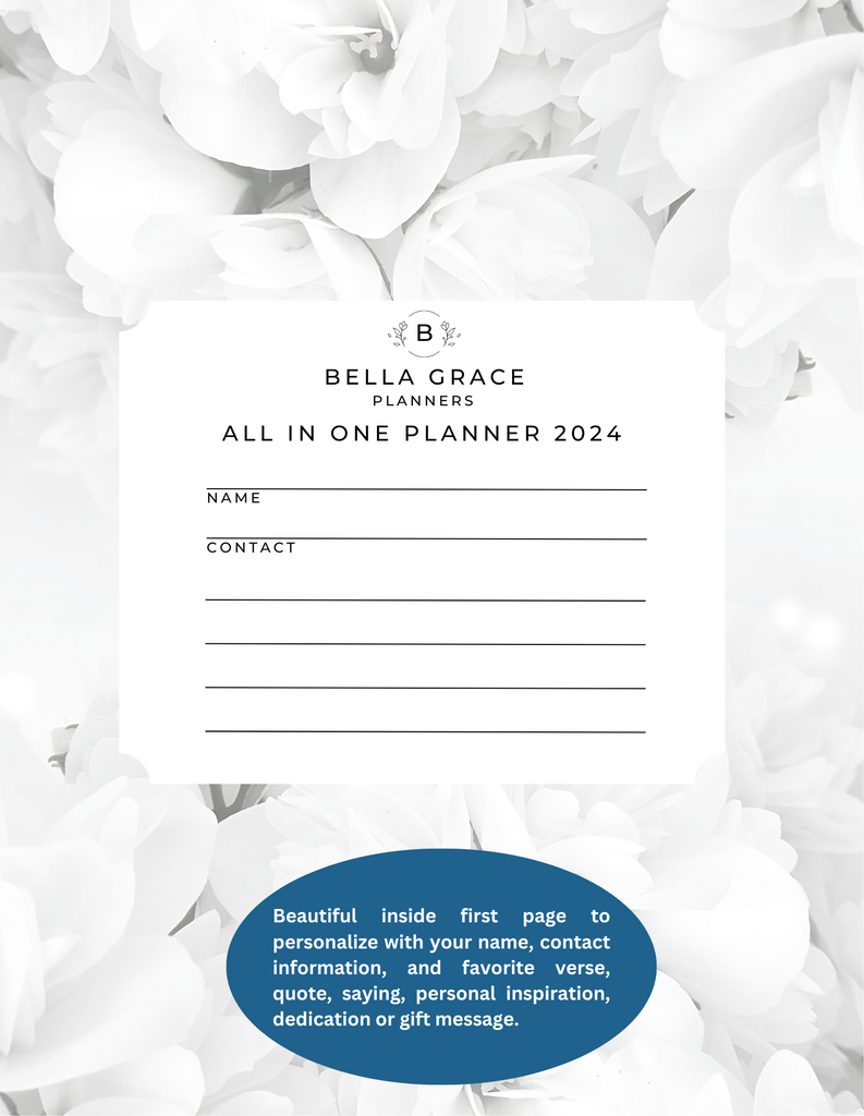 All in One Planner:  Red Roses