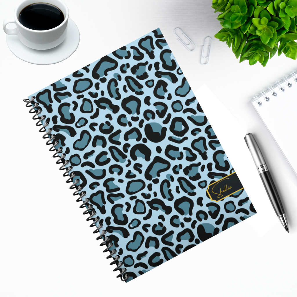 Daily Planner:  Teal Leopard