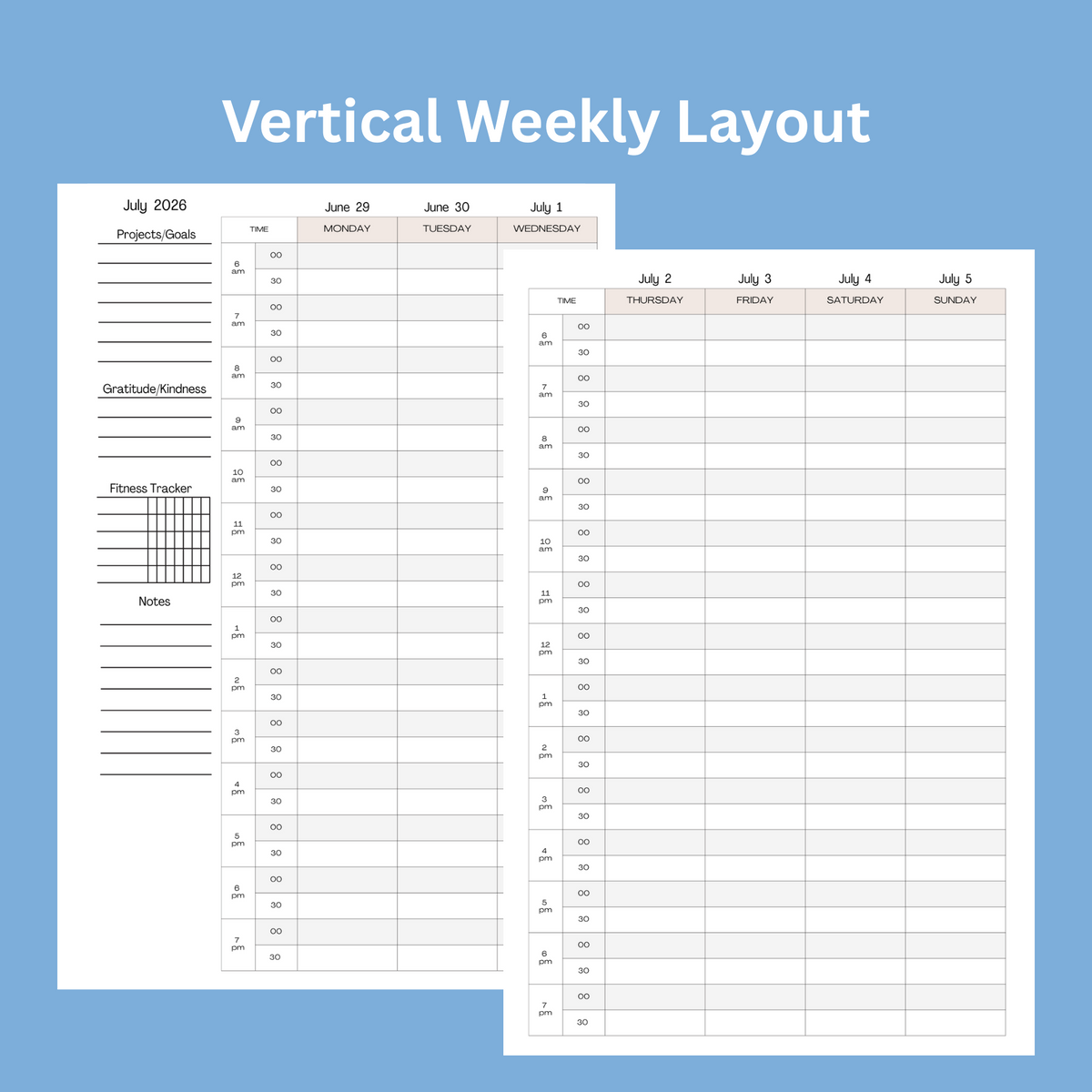 Vertical Weekly Planner 2026: Perfect Rose | Bella Grace Planners
